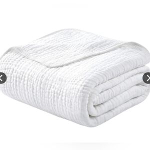 NWT Xtra Thick WHITE Warm 100% Muslin Cotton 9 Layer Blanket - King